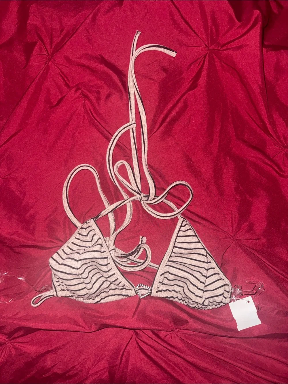 edge Striped Bikini Top
